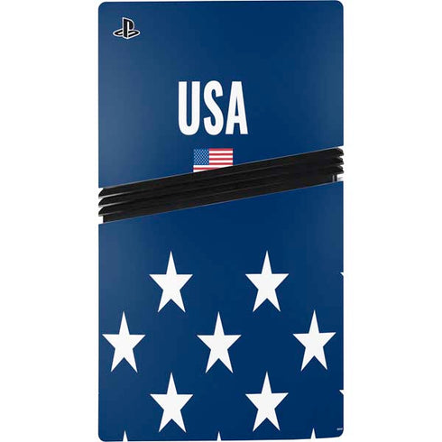 USA Flag Stars PS5 Pro Disk Console Skin